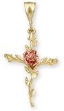 14K Gold Cross with Rose