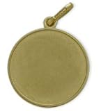 21sMZDybnRL. SL160  10 Karat Yellow Gold Satin Finish Round Dog Tag with 18 chain