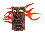 Flaming Tiki Head Antenna Ball Topper