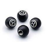 Eight 8 Ball Valve Stem Caps Hot Rat Rod- New Set