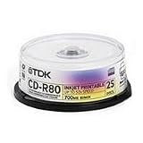 TDK CDR 80MIN 52X 25PK Printable Cakebox