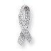 14k White Gold Breast Cancer Awareness Diamond Chain Slide