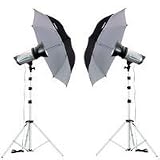 Flashpoint 1220A Portrait Wedding Monolight Kit, with Two 1220A Monolights, Stands, Umbrellas & Case