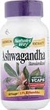 Nature's Way Ashwagandha 500 mg Standardized Extract (Vitality Tonic) 2.5% Withanolides 60 Vegi Capsules