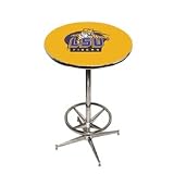 LSU Pub Table - Gold - Chrome Base with Footrest - 43" H