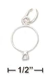 Sterling Silver Engagement Ring With Crystal Charm