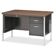 Lorell Fortress Series Single Ped Teacher's Desk-Single Pedestal Teacher's Desk, 48