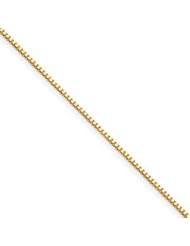 14k Yellow Gold Box Chain - 0.50mm By 14 Inches Long with Spring Clasp