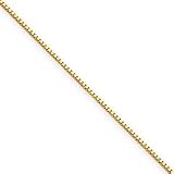 14k Yellow Gold Box Chain - 0.50mm By 14 Inches Long with Spring Clasp