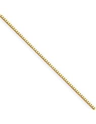 14k Yellow Gold Box Chain - 0.50mm By 24 Inches Long with Spring Clasp