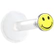 Clear Bioplast Yellow Smiley Face Logo Push In Labret