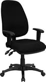 Flash Furniture High Back Black Fabric Ergonomic Computer Chair w/Adjustable Arms