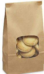 Kraft 1/2 Lb. Tin Tie Bakery Bag w/ Window - 25 Pack
