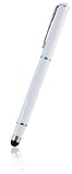 U-bop softTOUCH Ballpoint Pen Stylus | Capacitive Finger-Touch Screens - White / Silver For Palm (PDA)