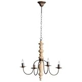 Cyan Designs 05097 Chandelier with No Shades, Rustic And White Oak Finish