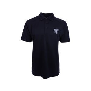 NFL Oakland Raiders Men's Drytec Genre Polo Knit Short Sleeve Top, Black, XX-Large