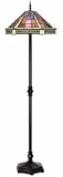 2 Lt. Evening Dusk Floor Lamp with Antique Copper finish and Tiffany glass