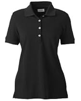 Ashworth 1146C Ladies Combed Cotton Piqu&Atilde; Polo-Short Sleeve Shirts-XX-Large-Black
