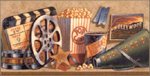 Beige Movie Theme Wallpaper Border