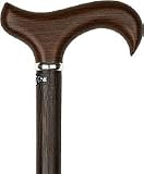Genuine Wenge Wood Derby Walking Cane With Wenge Shaft And Silver Collar