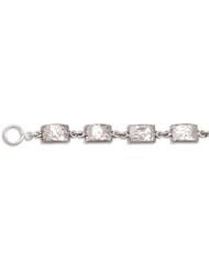 8"" Hammered Link Sterling Silver Toggle Bracelet