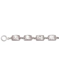 8" Hammered Link Toggle Bracelet 925 Sterling Silver Designer