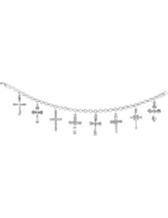Sterling Silver Crosses Bracelet by US Gems