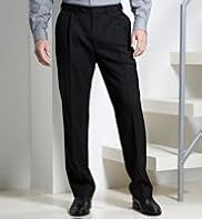 Washable Wool Blend Active Waistband Supercrease® Single Pleat Trousers