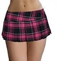 Sexy School Girl Mini Skirt in Hot Pink and Black Plaid Jr. Size Adult