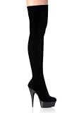 Velvet Thigh-High Boot With 5 3/4 Inch Heel.