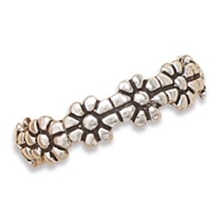 Oxidized Flower Toe Ring