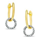 Diamond Accent Circle Drop Earrings in 18K Gold-Plated Sterling Silver SOLD ORDER