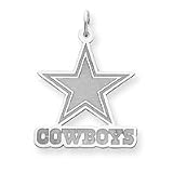 Sterling Silver Dallas Cowboys X-Lg Satin Star W/Cowboys Charm - NF514SS