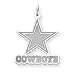 Sterling Silver Dallas Cowboys X-Lg Satin Star W/Cowboys Charm - NF514SS