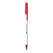 Round Stic Ballpoint Pen, White Barrel, Red Ink, Medium Point, 1.0 mm