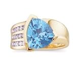 14kt Gold Diamond and Blue Topaz Ring (.25 ct. tw.)