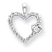 14k White Gold Diamond Heart Pendant