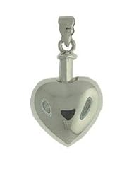 Sterling Silver Heart Shaped Perfume Bottle Locket Pendant