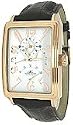 Adee Kaye Men's Rectangular Dual Time Zone Watch AK4016-MRG White