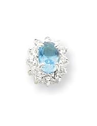 Sterling Silver Light Blue and Clear CZ Earrings QE3124"