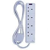 Surge Protector 4 Way Power Extension Lead Switched