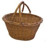 Outdoor Living : Small Buff Folding Handle Shopping Basket