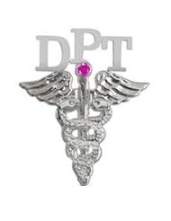 NursingPin - Doctor of Physical Therapy DPT Graduation Pin with Ruby in Silver