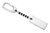 Sterling Silver and Black Onyx Tag Key Chain