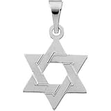 14K White Gold Star Of David Pendant