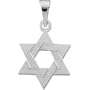 14K White Gold Star Of David Pendant