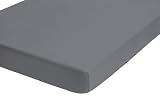 Produkt-Bild: Biberna 77144/018/040 Jersey-Stretch Spannbetttuch / 90 x 190 cm - 100 x 200 cm / Farbe: silber/grau