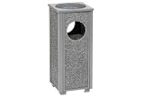 Stone Panel Trash Sand Urn Gray 10-1/4 Square X 24H