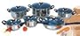 Gourmet Chef 12 Piece Stainless Steel Cookware Set with Bakelite Handles, Blue