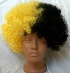Gold & Black afro wig Wake Forest, Vanderbilt, Alpha Phi Alpha